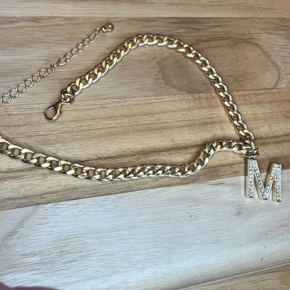Forever 21 Jewelry M Initial Gold Chain Necklace Poshmark